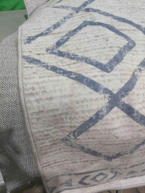 Jinchan Moroccan Area Rugs for Living Room - Machine Washable Soft Modern Geometric Stain Resistant Ultra-Thin Low-Pile Large Rug Non-Slip Carpet for Bedroom Kitchen Dining Room (6x4ft,Blue)