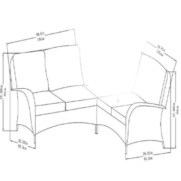Hampton Bay Beacon Park Left And Right Arm Sectional Brown Outdoor Patio Sofa