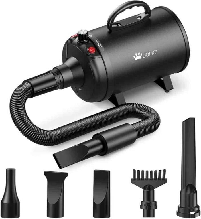 DOPICT Pet-Hair-Dryer, Dog Dryer with 5 Nozzle