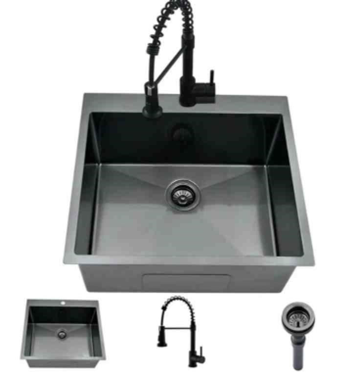 Black Drop In Laundry Sink-WMXQX 25x22  25 Inch