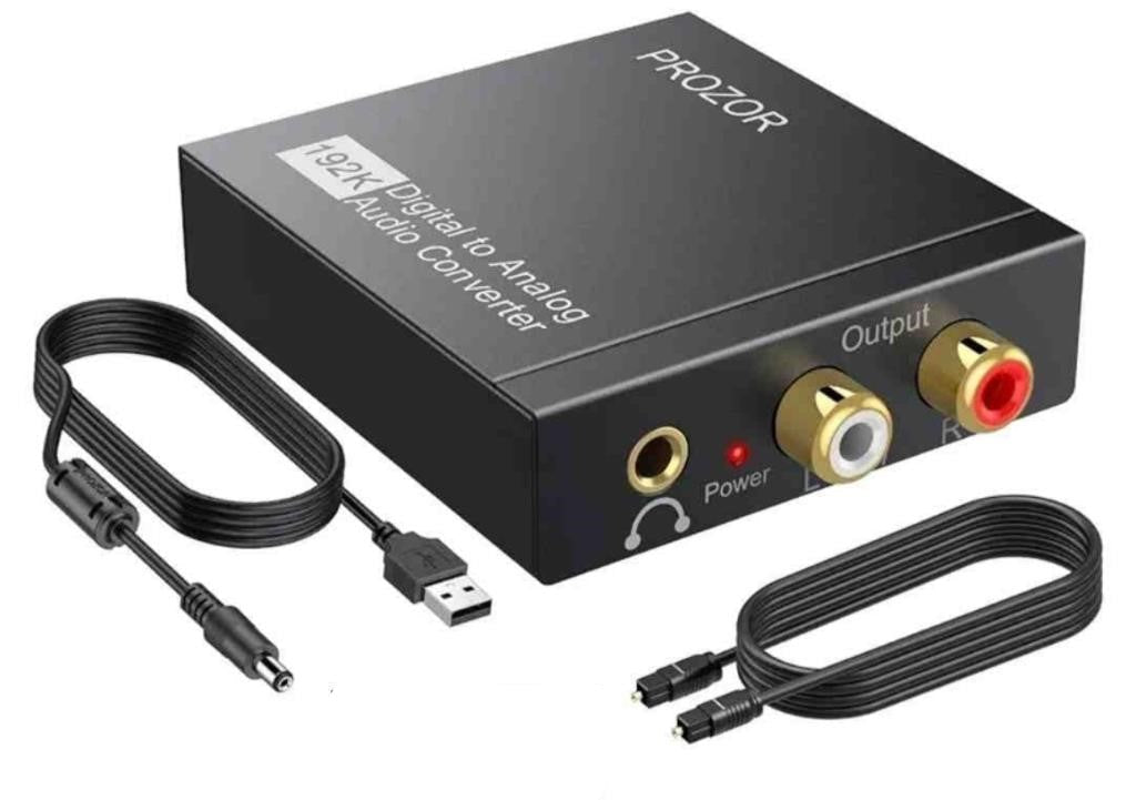 PROZOR 192KHz Digital to Analog Converter DAC Digital SPDIF Toslink to Analog Stereo