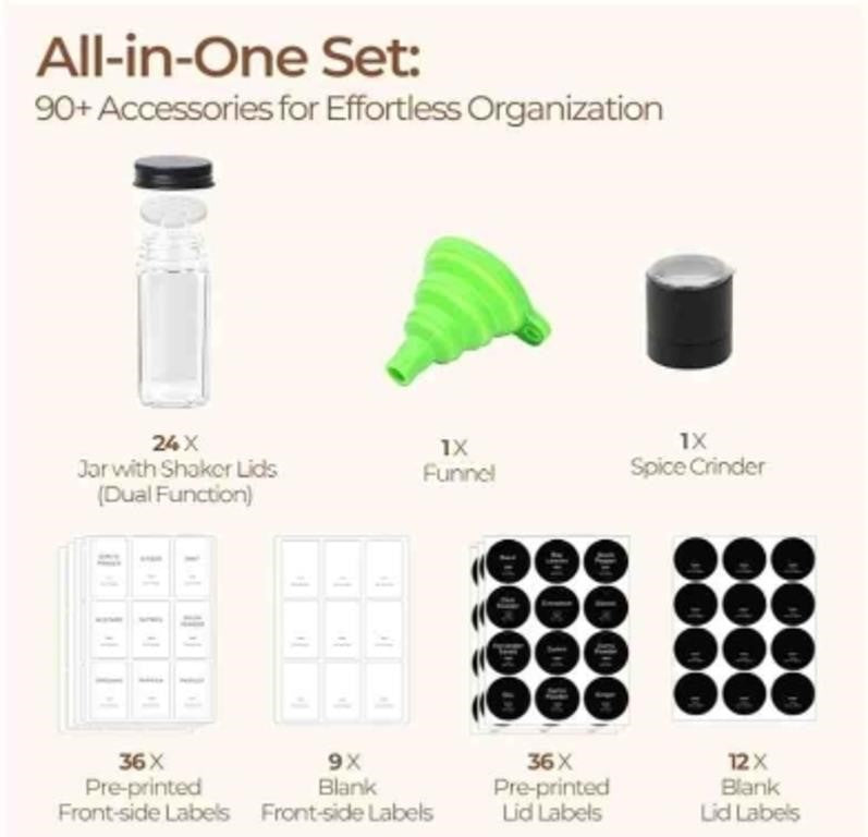 ComSaf 4oz Glass Spice Jars with Shaker Lids,