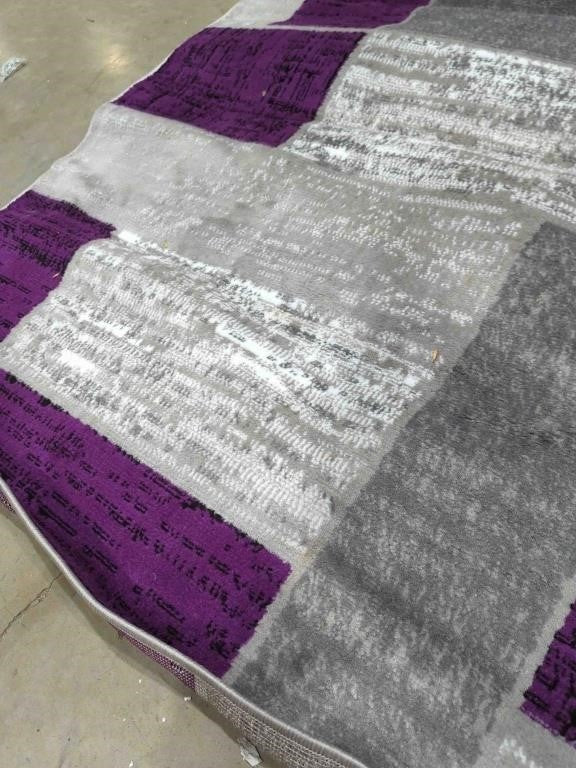 L'Baiet Verena Geometric Area Rug Purple Grey 5' x 7' Medium Area Rugs