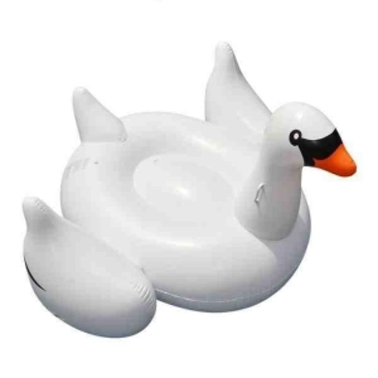 Inflatable White and Black Swan Swimming Pool