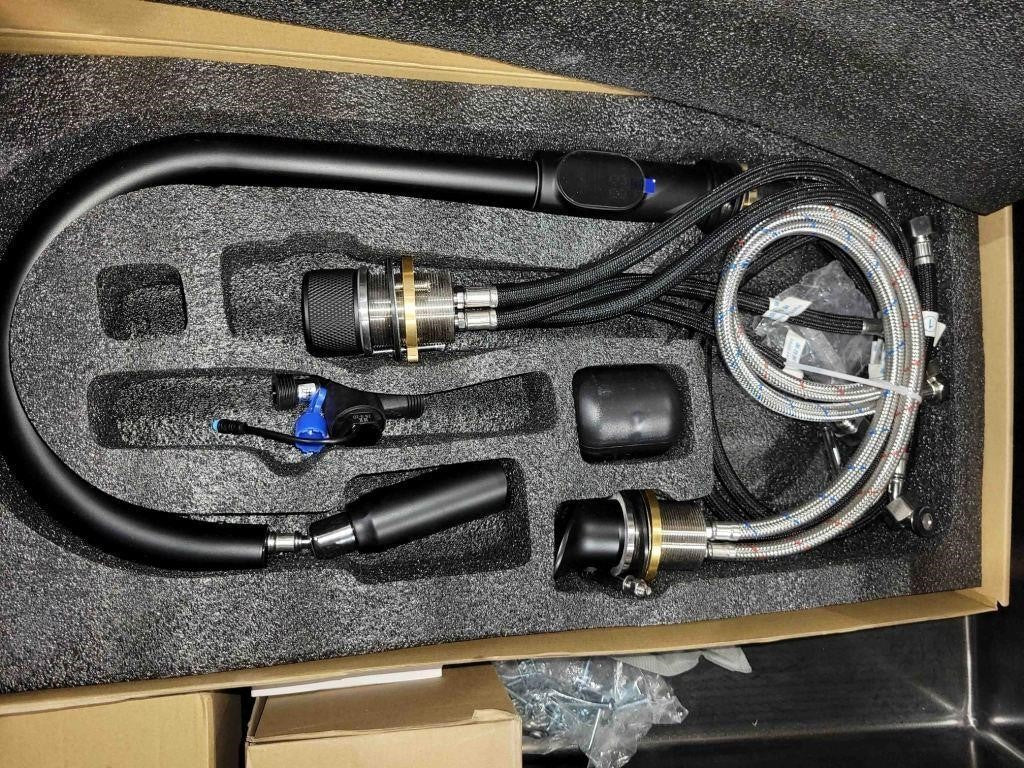 Kitchen Sink with Faucet Combo Double Step Workstation 33X22