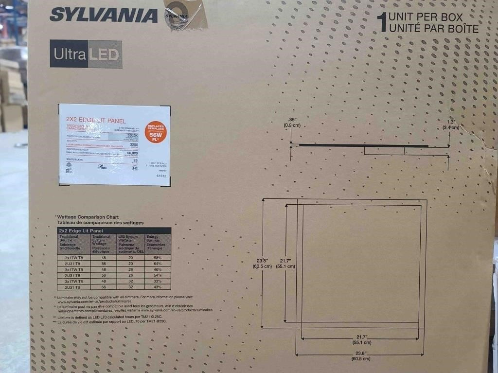 SYLVANIA ULTRA LED, 3500k Bright White 2'x2'E