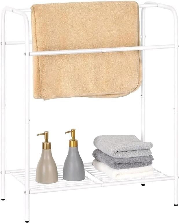 Freestanding Towel Rack 3 Tier, White, 30.12" x 23