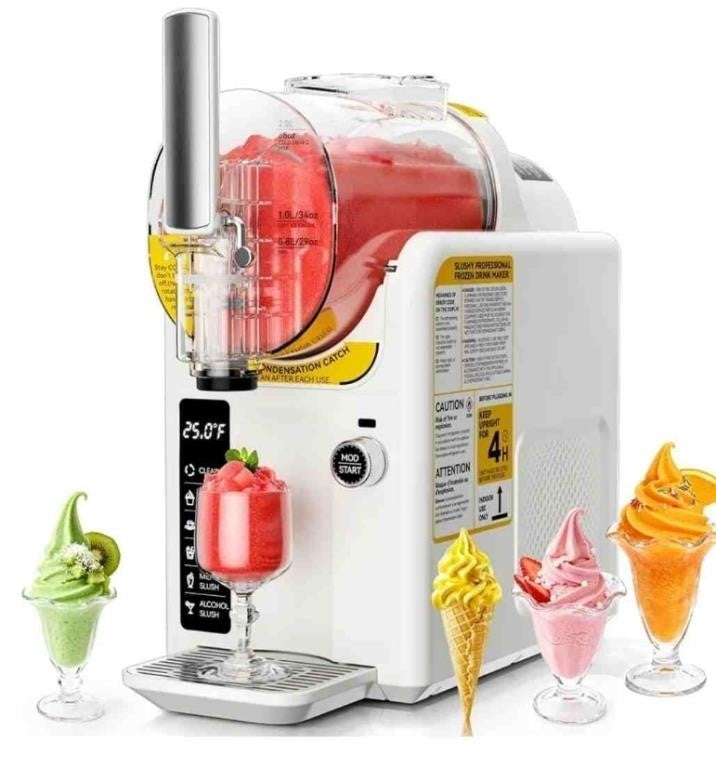 Ice Cream Machine Frozen Drink Maker, 2L Capacity, white