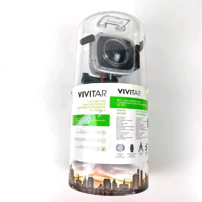 Vivitar DVR988-BLK 360 Action Camera, 4K and 1080P HD Resolution, Black