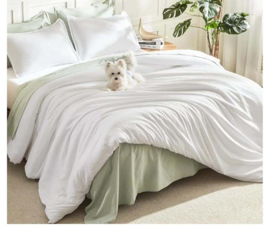 Litanika White Oversized King Comforter Set Super King Plus Size
