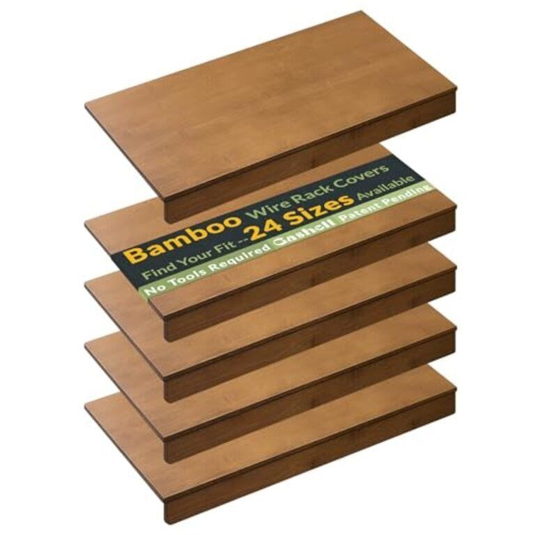 Gashell Wire Shelf Covers, Bamboo Wire Rack Covers for Pantry