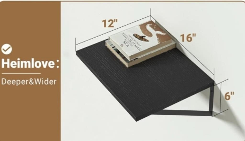 Heimlove 12" Deep Floating Shelves
