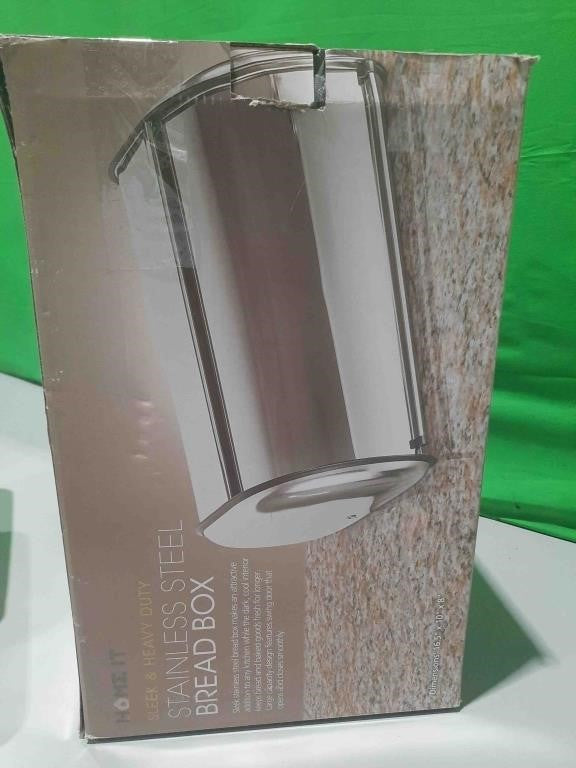 Home-it stainless steel bread box for kitchen, bread bin, bread storage bread holder 16.5x10x8