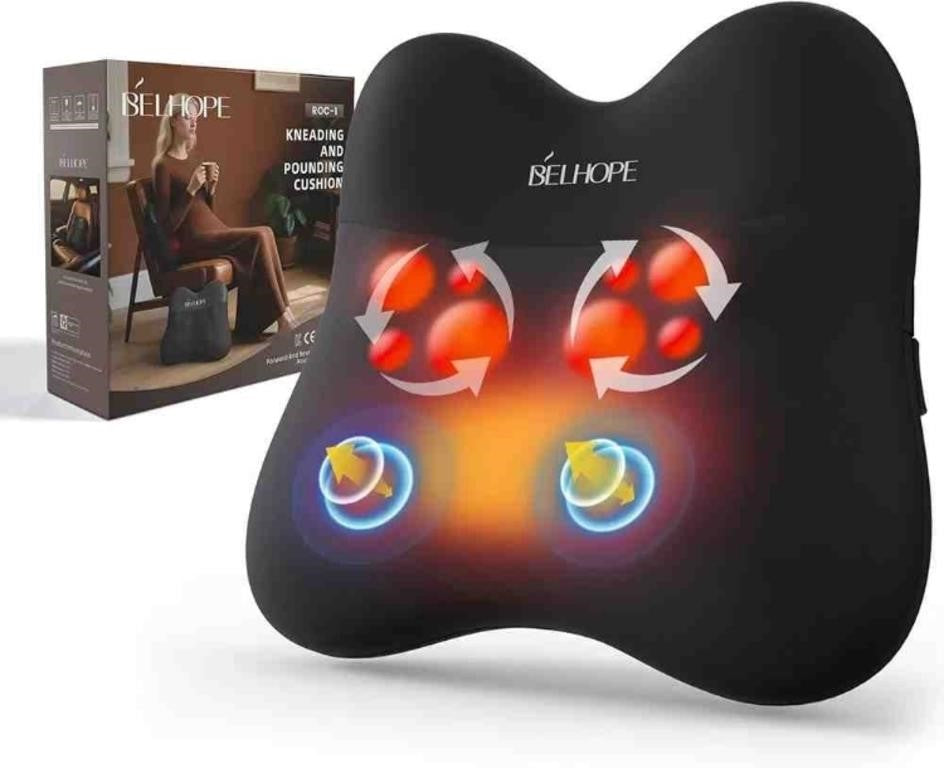 elhope Back Massager with Heat, Cordless Black