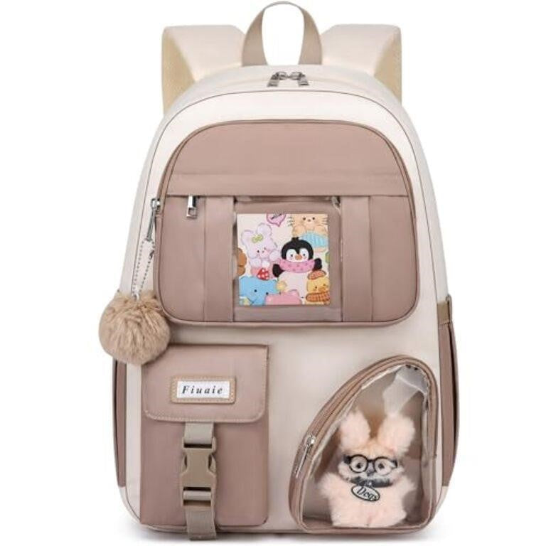 FIUAIE Cute Backpack School Bookbag: 15.6 Inch Large Backpack