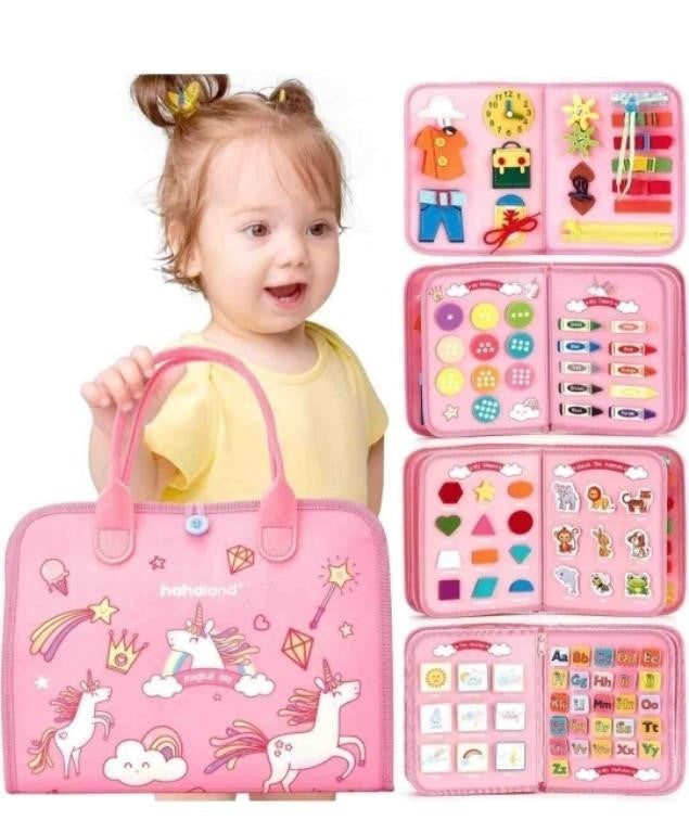 Montessori Travel 8 Page Busy Board For Toddlers.