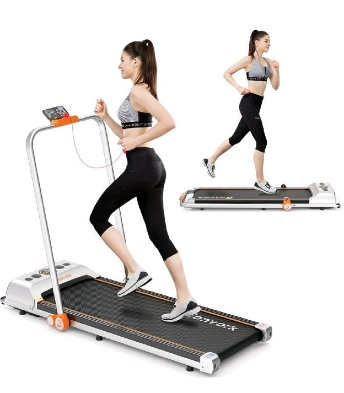 BONVORK 2 in 1 Walking Pad Folding Treadmill, Grey