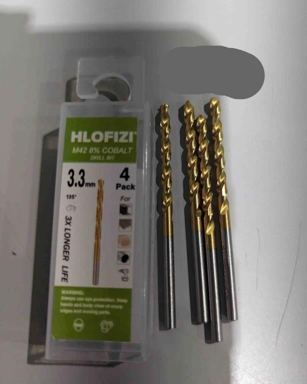 HLOFIZI 3.3mm M42 8% Cobalt Drill Bits (4 Pack)