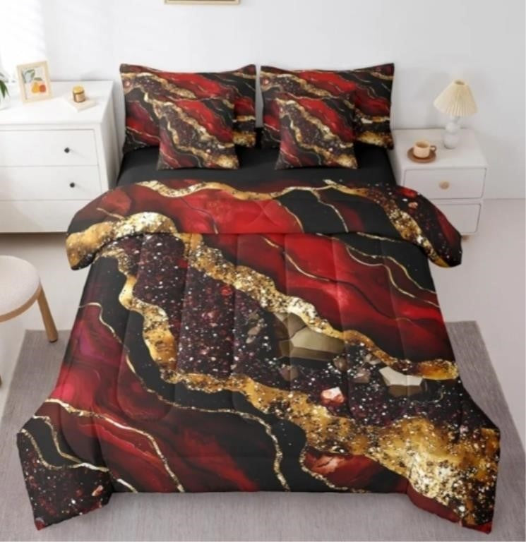 Erosebridal Marble Full Bedding Set 7 Piece