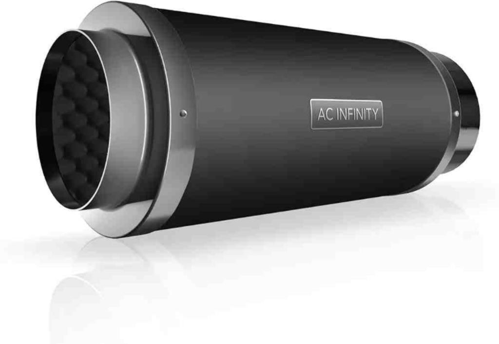 AC Infinity Inline Duct Fan Silencer, 8” Noise Reduction Muffler Blower Silencer for Indoor Hydroponics Grow Tent Ventilation Systems