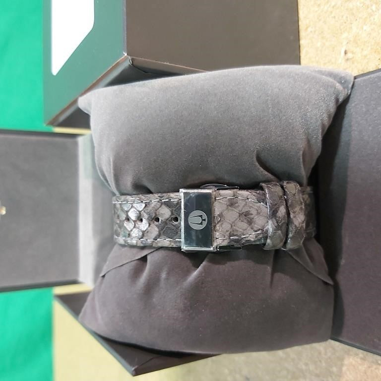 Bulova Double Curved Sapphire Crystal Leather Depl