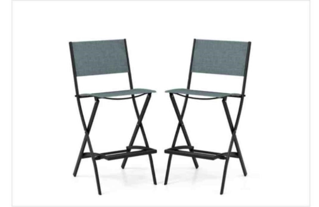Outdoor Bar Stool Set (2 Pieces) - Costway Set