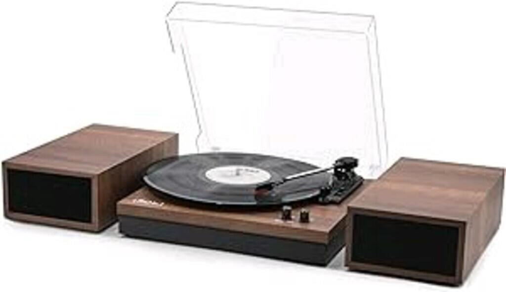 LP&No.1 Wireless Vinyl Record Player with External Speakers