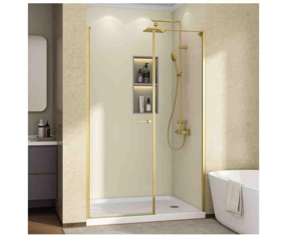 Bathbliss 42" W×72" H Shower Door Pivot, 1/4"(6mm) Thick Clear Tempered Glass