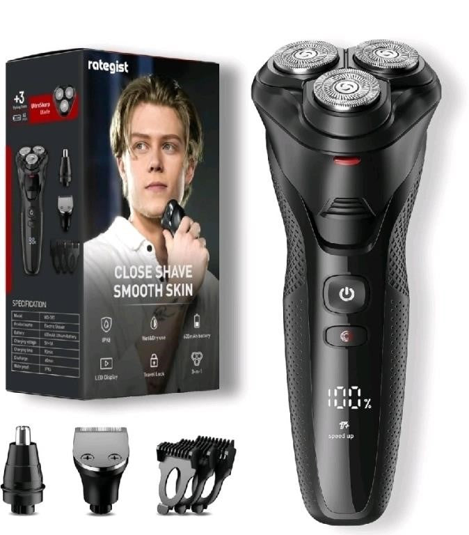 Rategist Rechargeable Shaver for Men, Waterpro