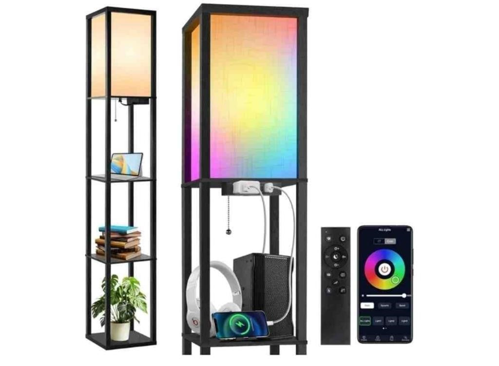 OUTON Floor Lamp with Shelves