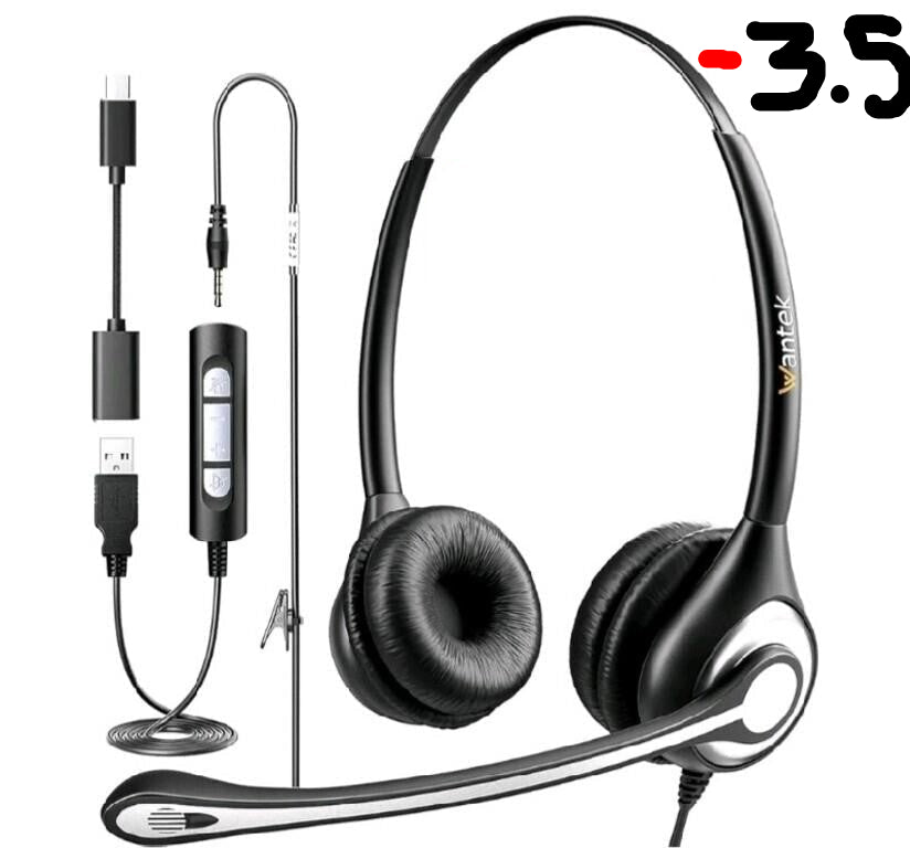 Wantek USB Headset with Mic for PC