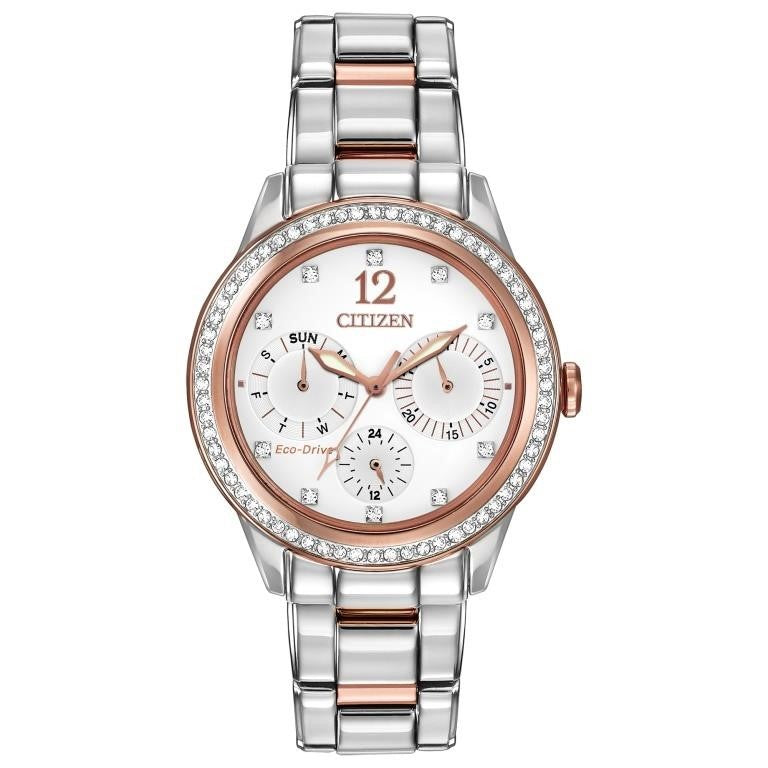 Citizen Eco-Drive round two-tone pink gold-tone st