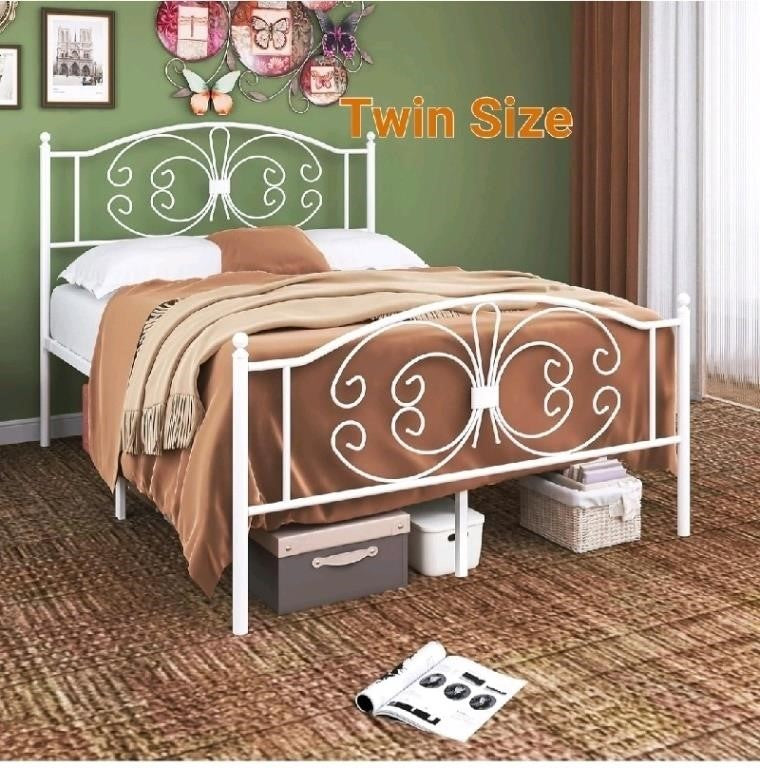 Twin Size Bed Frame with Headboard