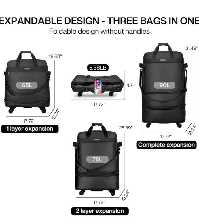 Hanke Expandable Foldable Suitcase with Spinne