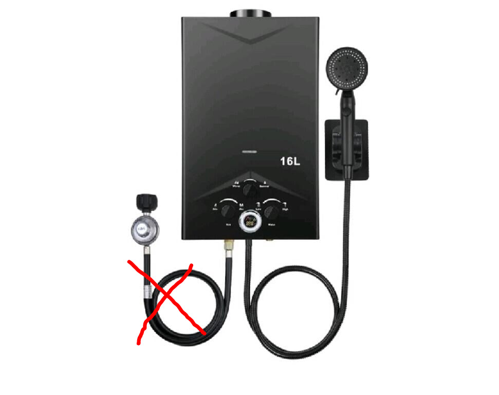 Water Heater 4.21GPM 16L Outdoor Portable Gas