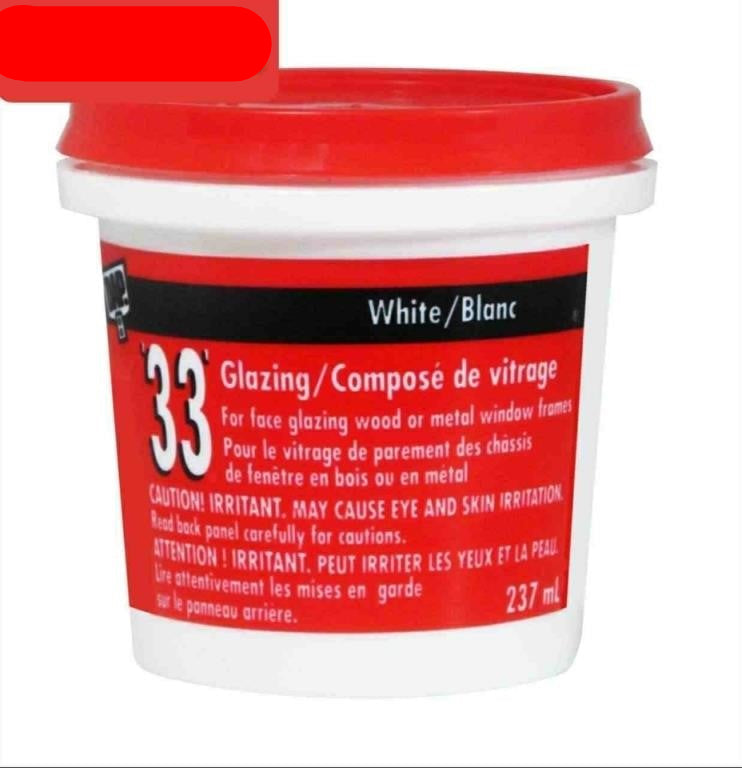 Window Glazing Compound, White,