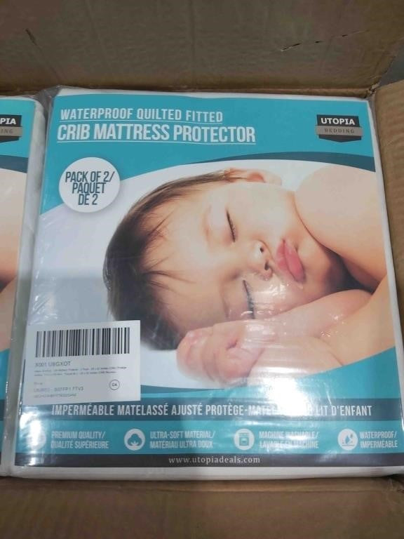 Waterproof Crib Fitted Mattress Protector (Pack of 2)