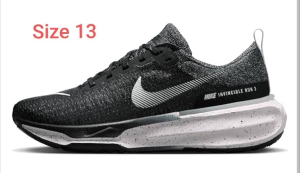 Nike Size 13 Zoomx Invincible Run FK 3, Black And White