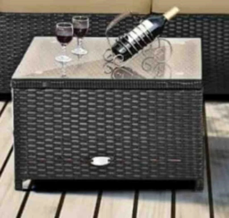 Side Table With Glass Outdoor Patio furniture