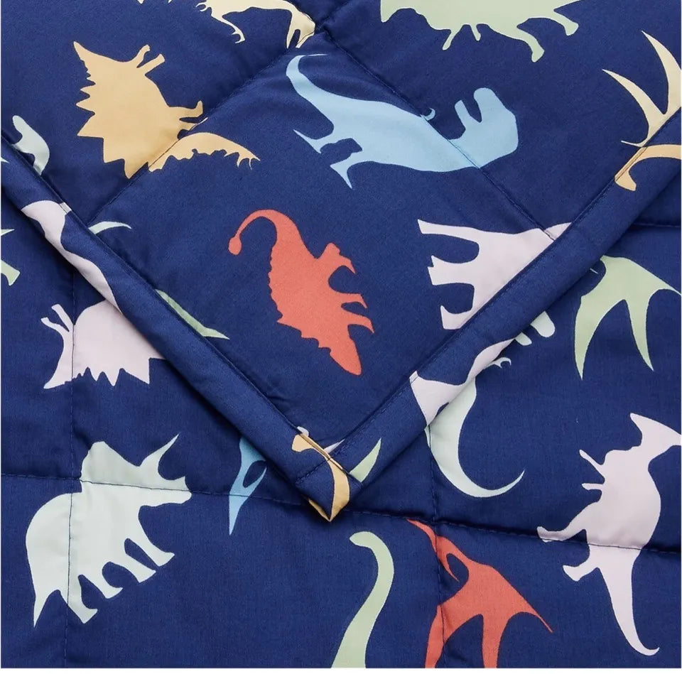 Weighted Blanket -7 lbs Theraputic Sensory Kids Bedding Blue Dinosaurs 104 x 152CM