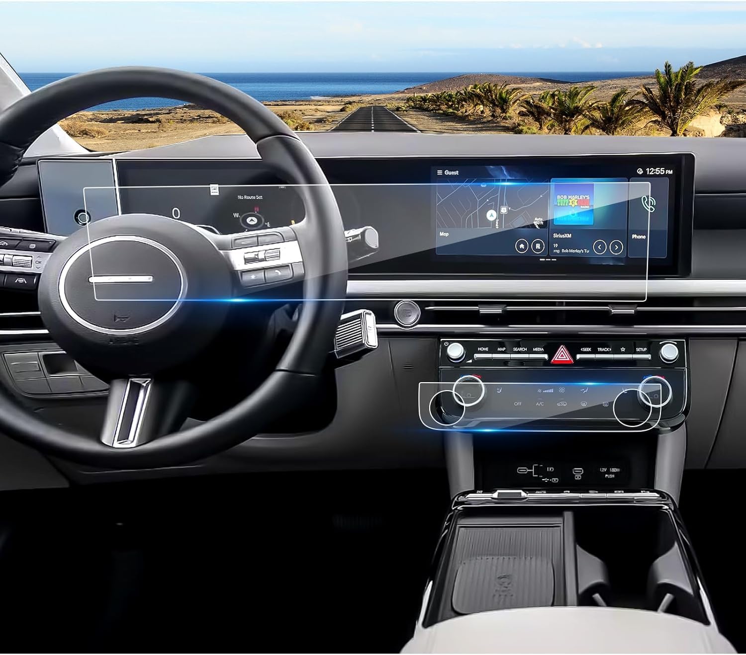 2025 2026 Tucson Screen Protector for Hyundai Tucson (Dual 12.3Inch+AC Display)