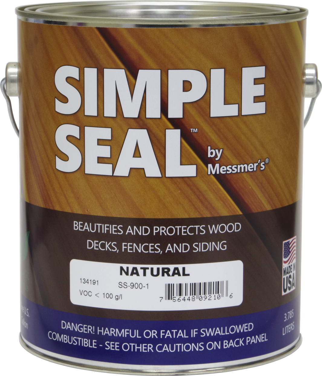 Simple Seal by Messmer's, Easy To Use Exterior Wood Stain And Sealer, Walnut, 3.78 L, SS-903-1