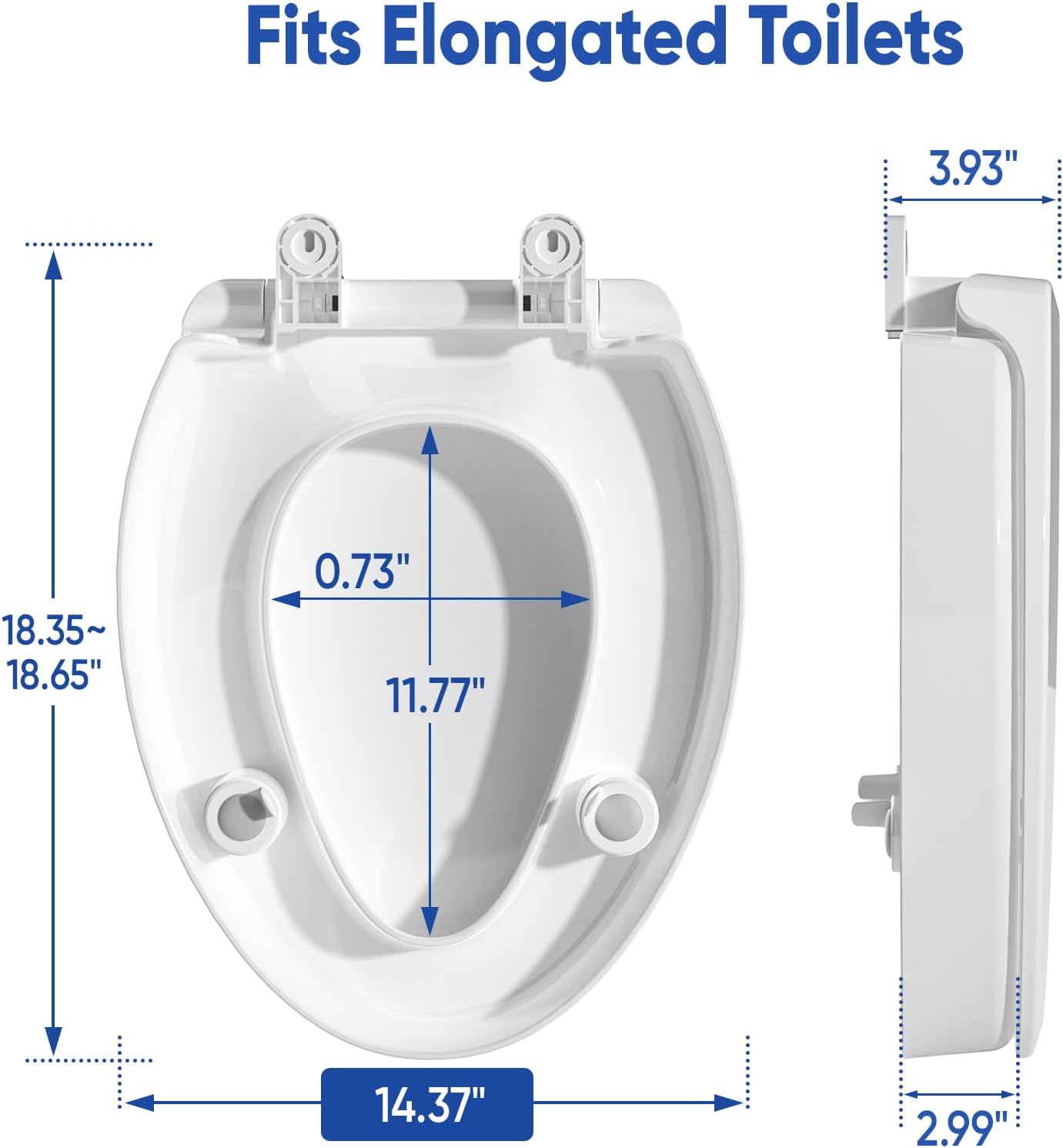 SAMODRA Raised Toilet Seat Riser, White, 3 Inch