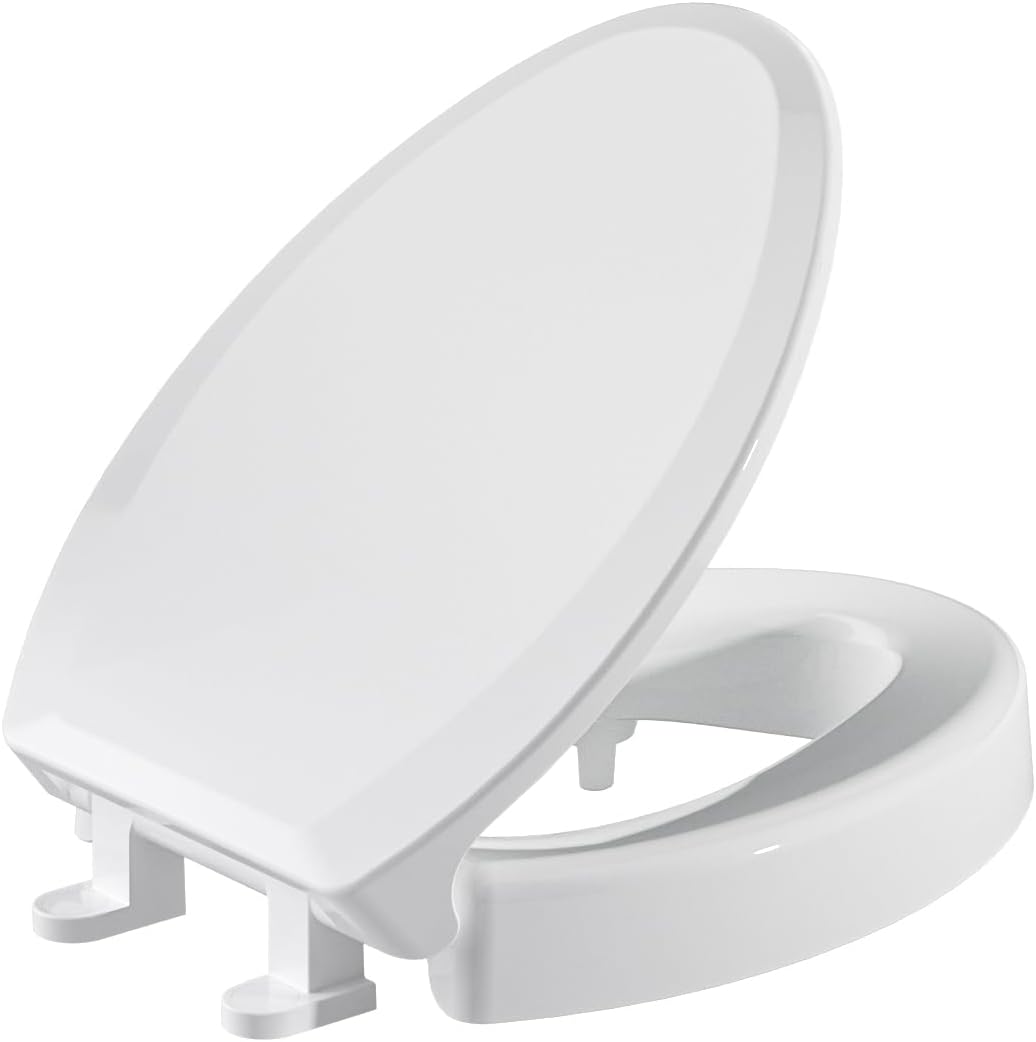 SAMODRA Raised Toilet Seat Riser, White, 3 Inch